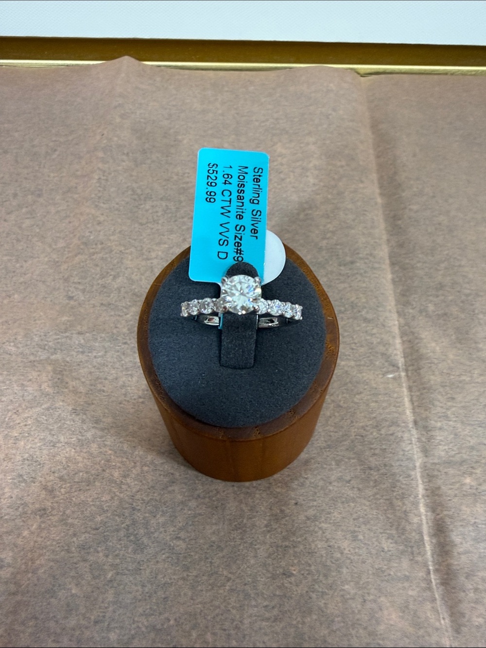 Sterling Silver Moissanite Solitaire Engagement Ring